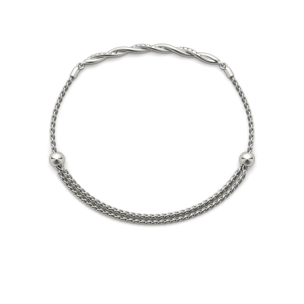 Bezel Set Twisted Bracelet (0.22 ct. tw.), Angle view in white gold or platinum