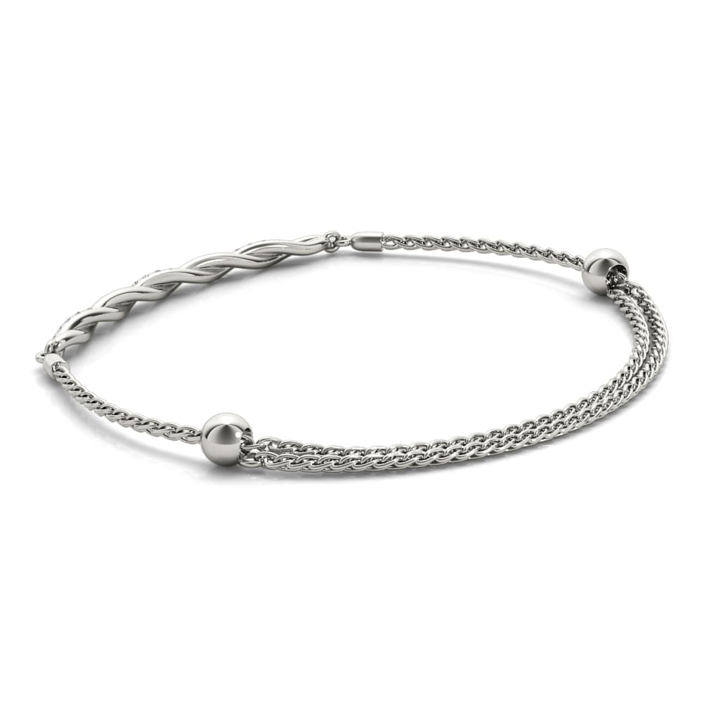 Bezel Set Twisted Bracelet (0.22 ct. tw.), On hand view in white gold or platinum