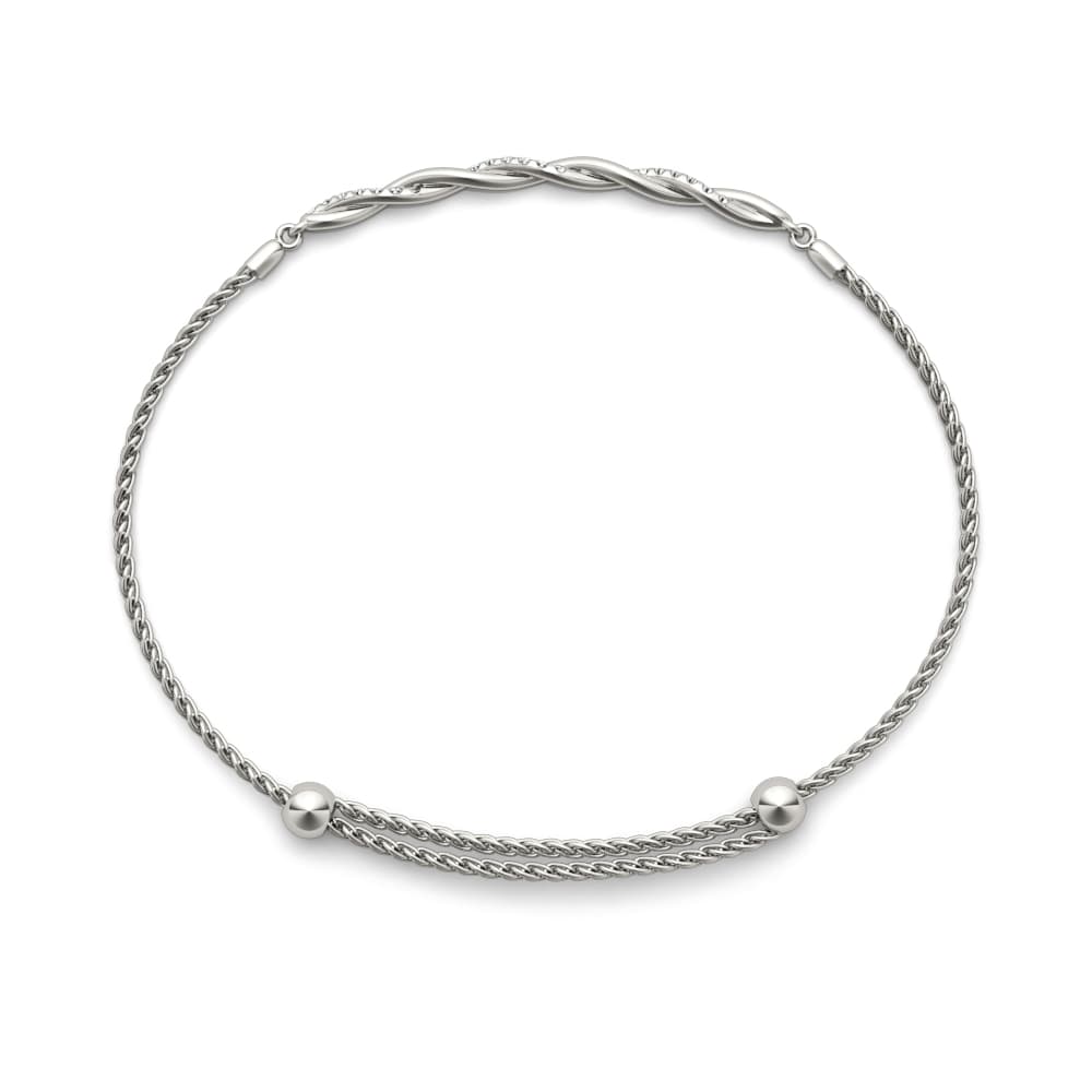 Bezel Set Twisted Bracelet (0.22 ct. tw.), Side view in white gold or platinum