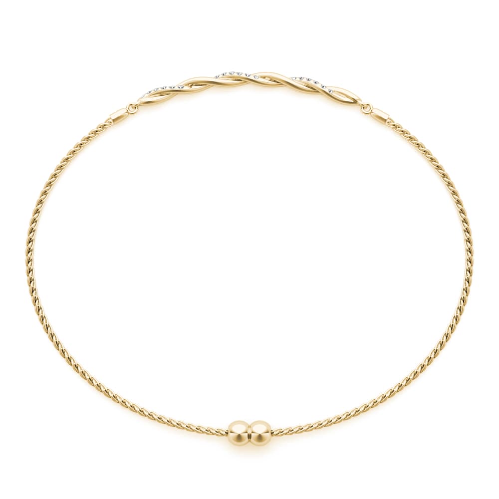 Bezel Set Twisted Bracelet (0.22 ct. tw.), Top view in yellow gold