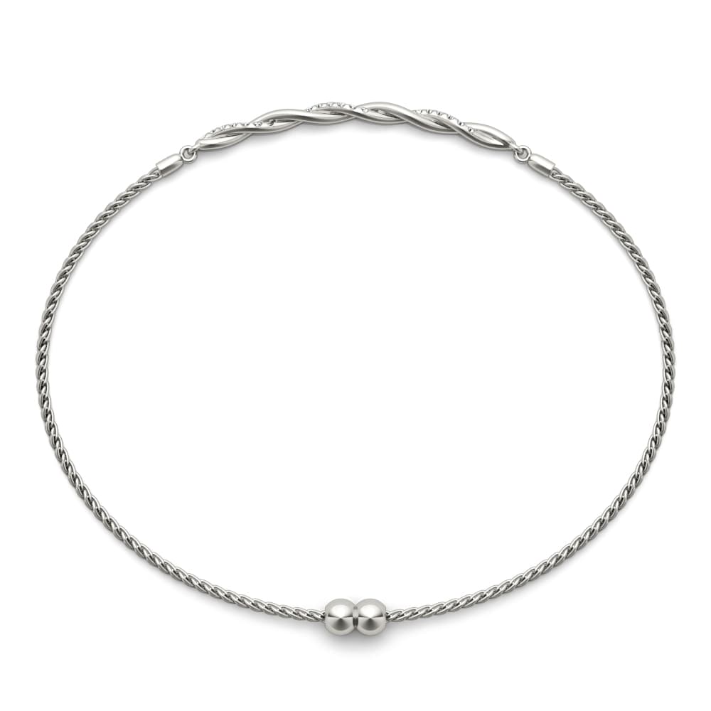 Bezel Set Twisted Bracelet (0.22 ct. tw.), Top view in white gold or platinum