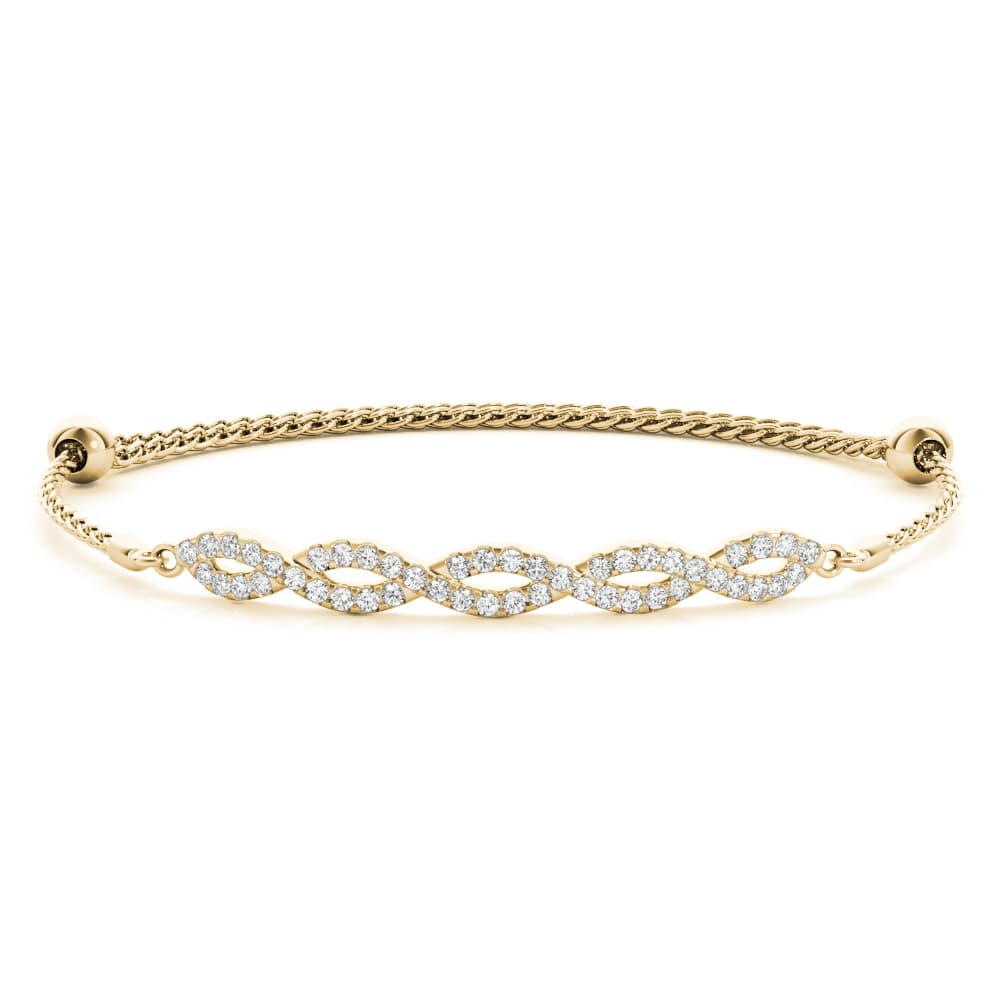 Infinity Crossover Bracelets (0.44 ct. tw.), Front view in yellow gold