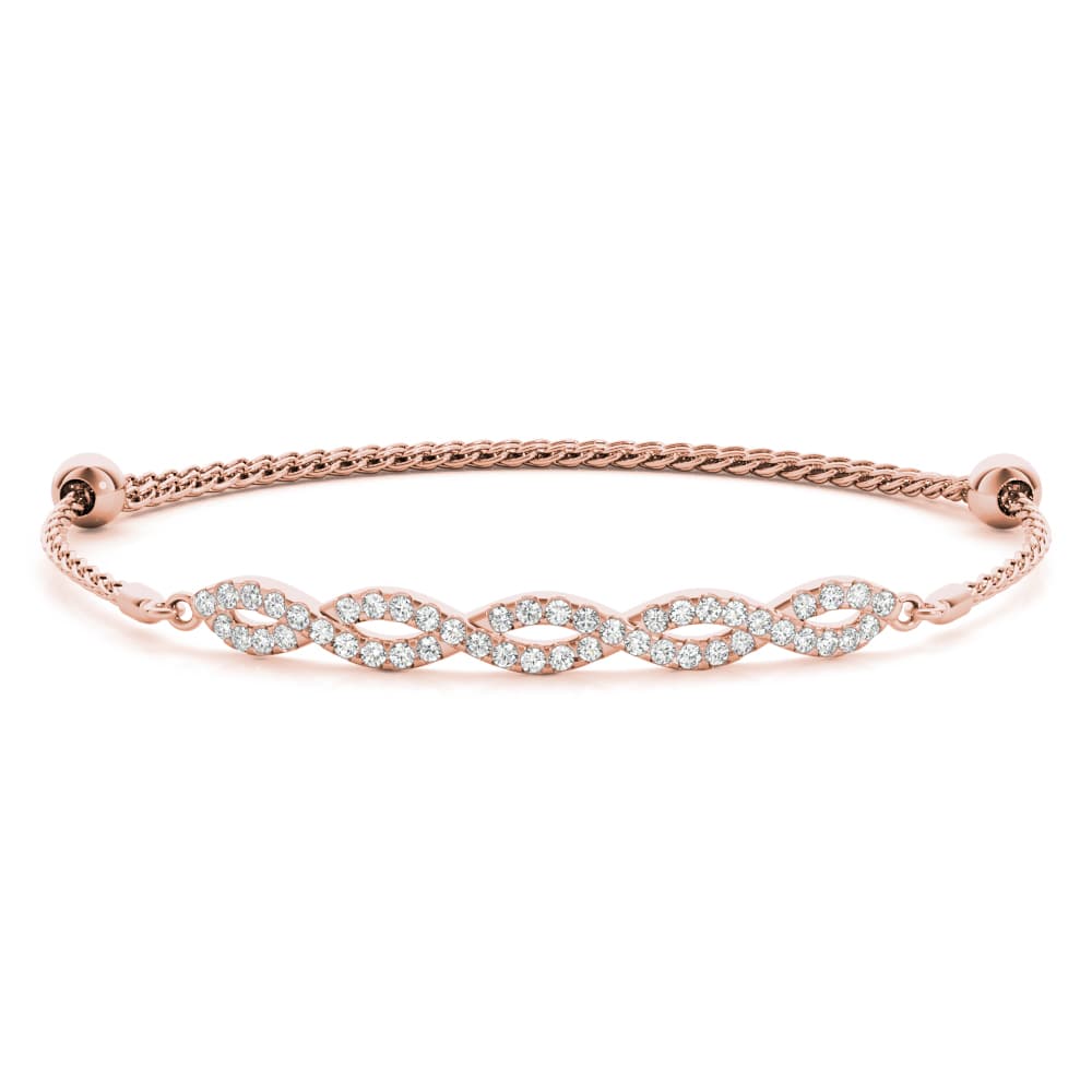 Infinity Crossover Bracelets (0.44 ct. tw.), Front view in rose gold