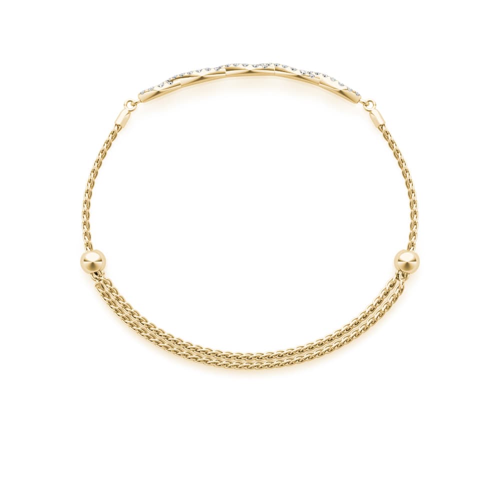 Infinity Crossover Bracelets (0.44 ct. tw.), Angle view in yellow gold