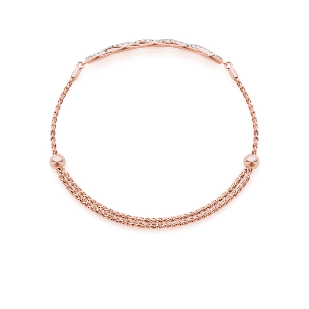 Infinity Crossover Bracelets (0.44 ct. tw.), Angle view in rose gold