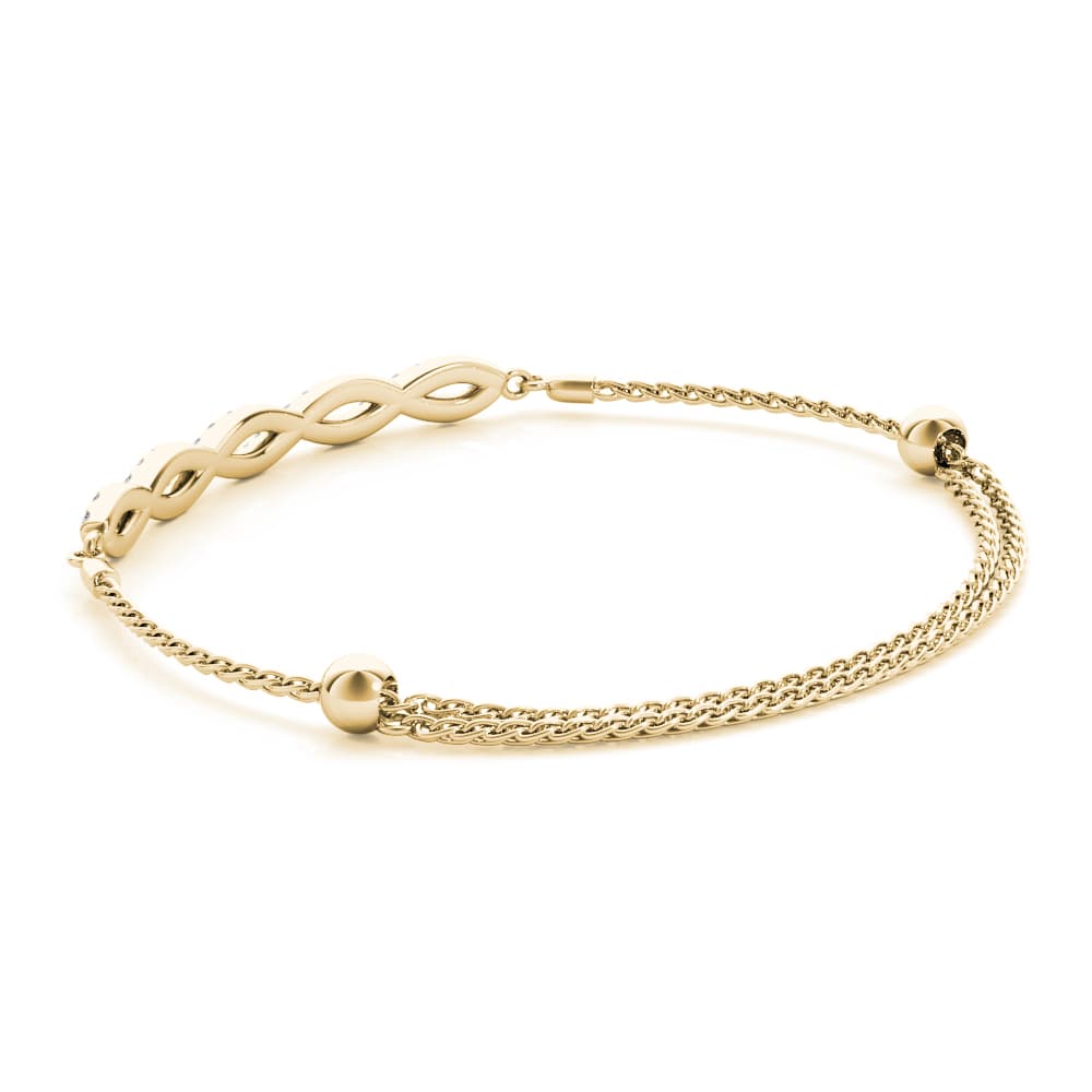 Infinity Crossover Bracelets (0.44 ct. tw.), On hand view in yellow gold