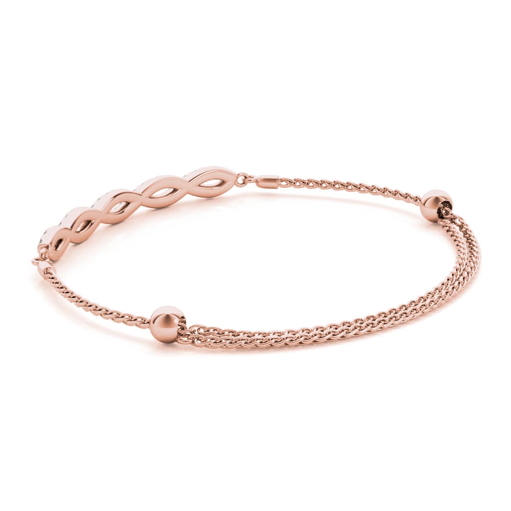 Infinity Crossover Bracelets (0.44 ct. tw.), On hand view in rose gold