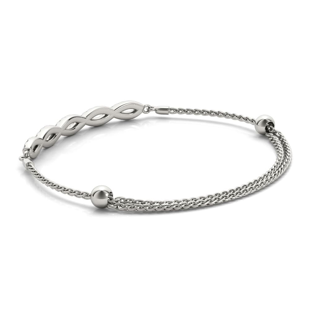 Infinity Crossover Bracelets (0.44 ct. tw.), On hand view in white gold or platinum