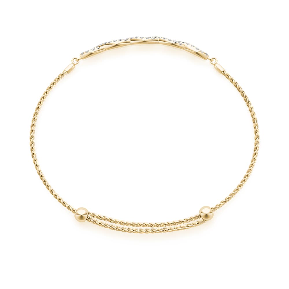 Infinity Crossover Bracelets (0.44 ct. tw.), Side view in yellow gold