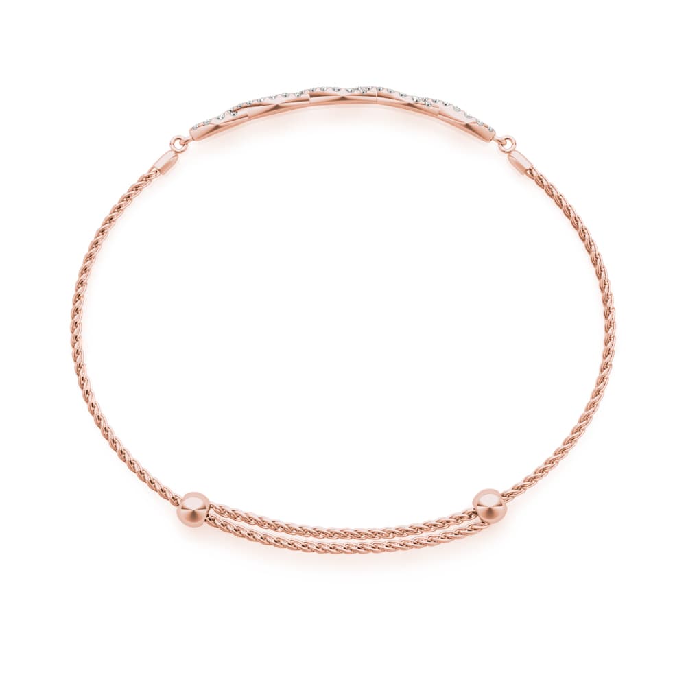 Infinity Crossover Bracelets (0.44 ct. tw.), Side view in rose gold