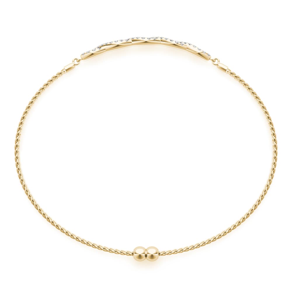 Infinity Crossover Bracelets (0.44 ct. tw.), Top view in yellow gold