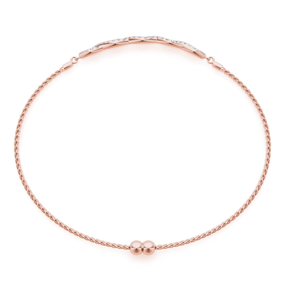Infinity Crossover Bracelets (0.44 ct. tw.), Top view in rose gold