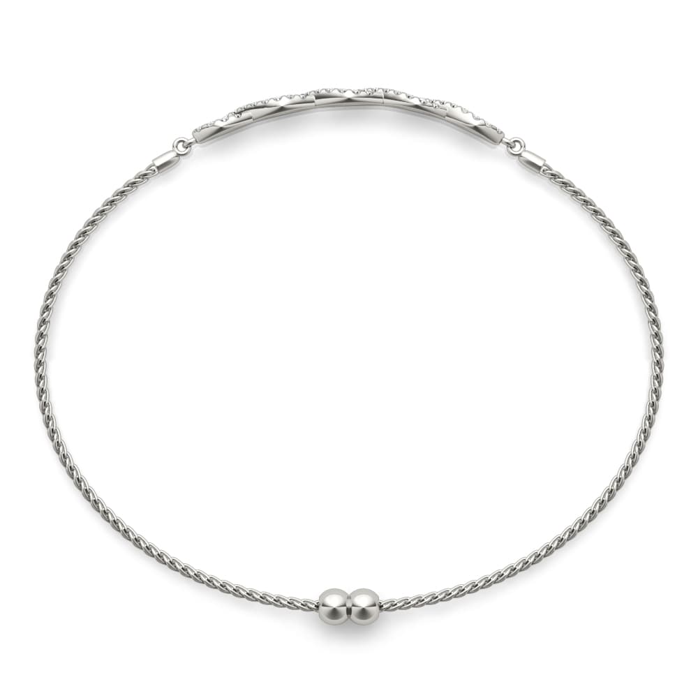 Infinity Crossover Bracelets (0.44 ct. tw.), Top view in white gold or platinum
