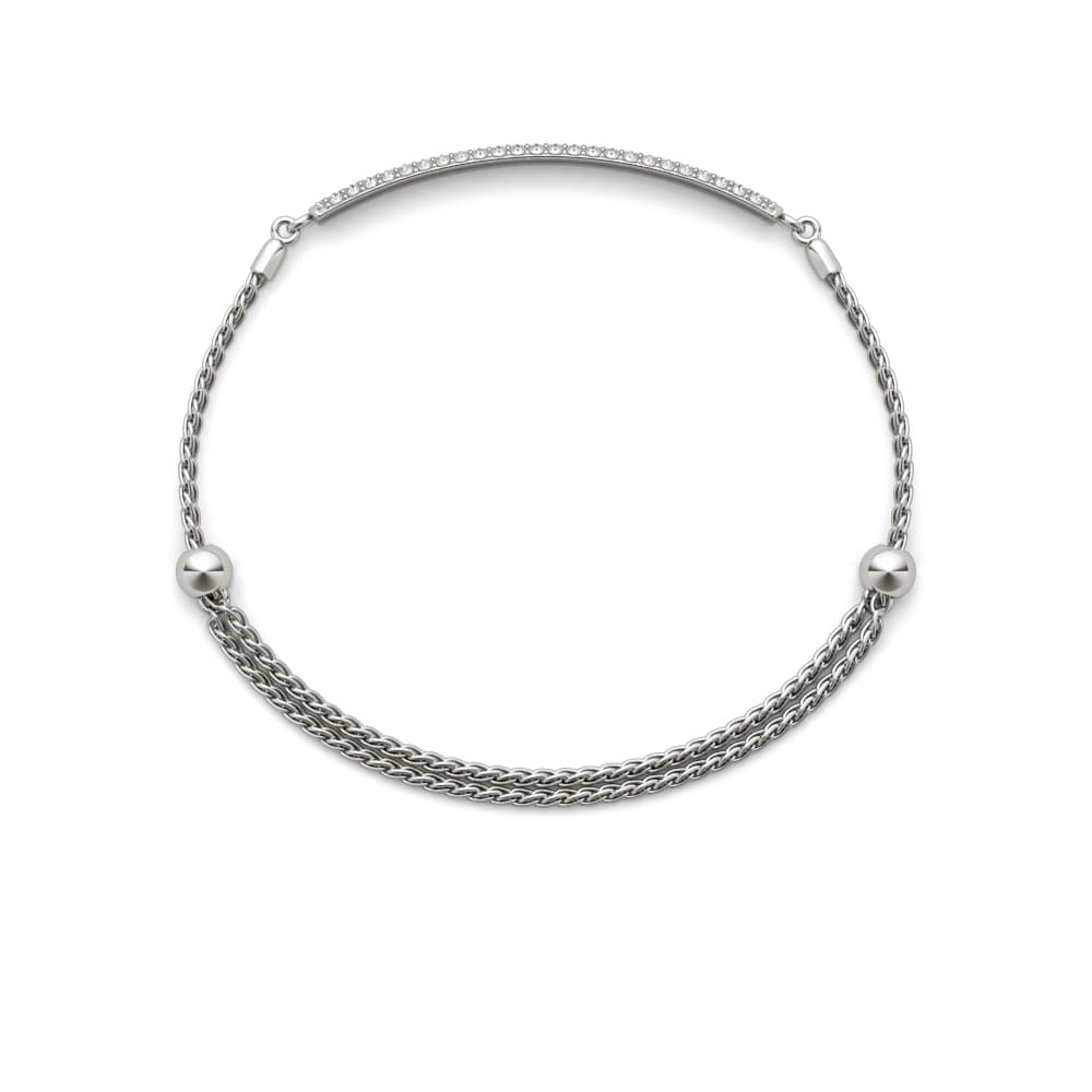 Adjustable Pavé Bar Bracelet (0.73 ct. tw.), Angle view in white gold or platinum