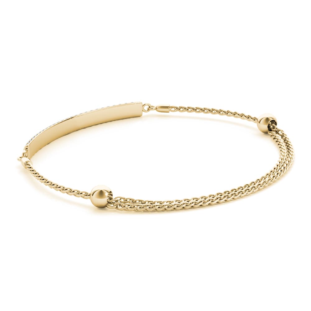 Adjustable Pavé Bar Bracelet (0.73 ct. tw.), On hand view in yellow gold