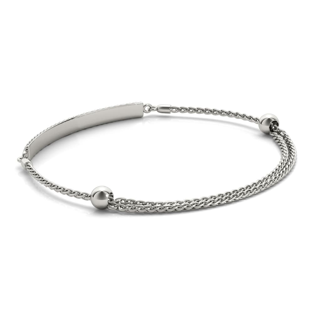 Adjustable Pavé Bar Bracelet (0.73 ct. tw.), On hand view in white gold or platinum
