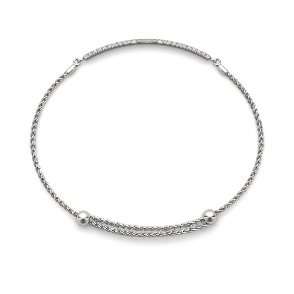 Adjustable Pavé Bar Bracelet (0.73 ct. tw.), Side view in white gold or platinum