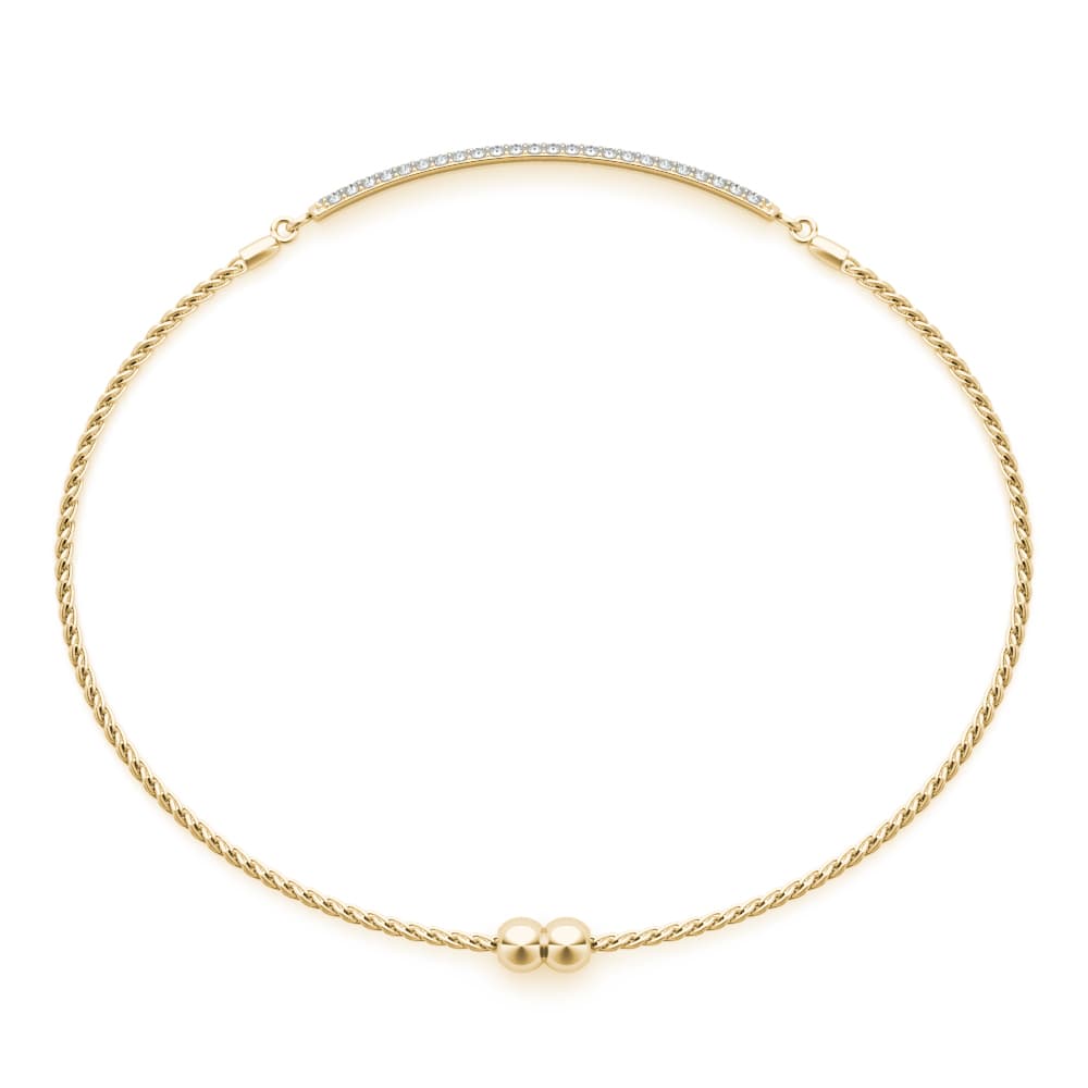 Adjustable Pavé Bar Bracelet (0.73 ct. tw.), Top view in yellow gold