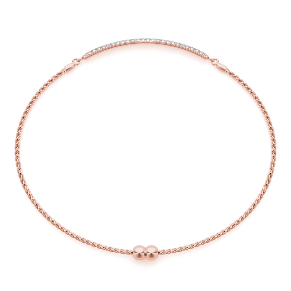Adjustable Pavé Bar Bracelet (0.73 ct. tw.), Top view in rose gold