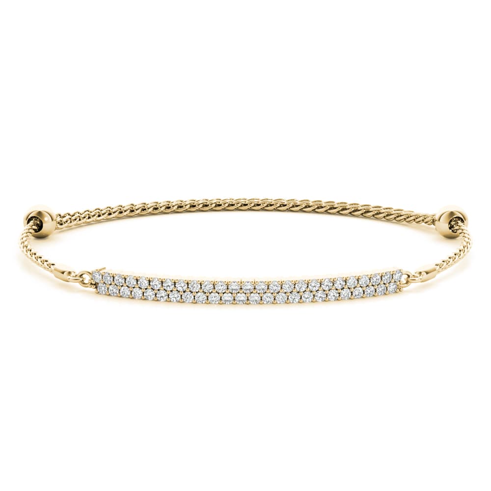 Double Row Adjustable Bracelet (1/2 ct. tw.), Front view in yellow gold
