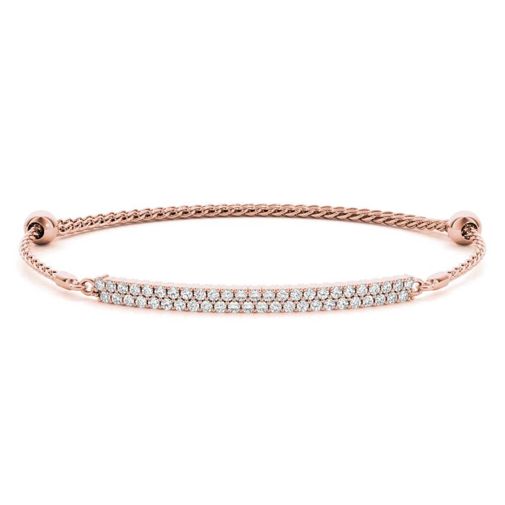 Double Row Adjustable Bracelet (1/2 ct. tw.), Front view in rose gold
