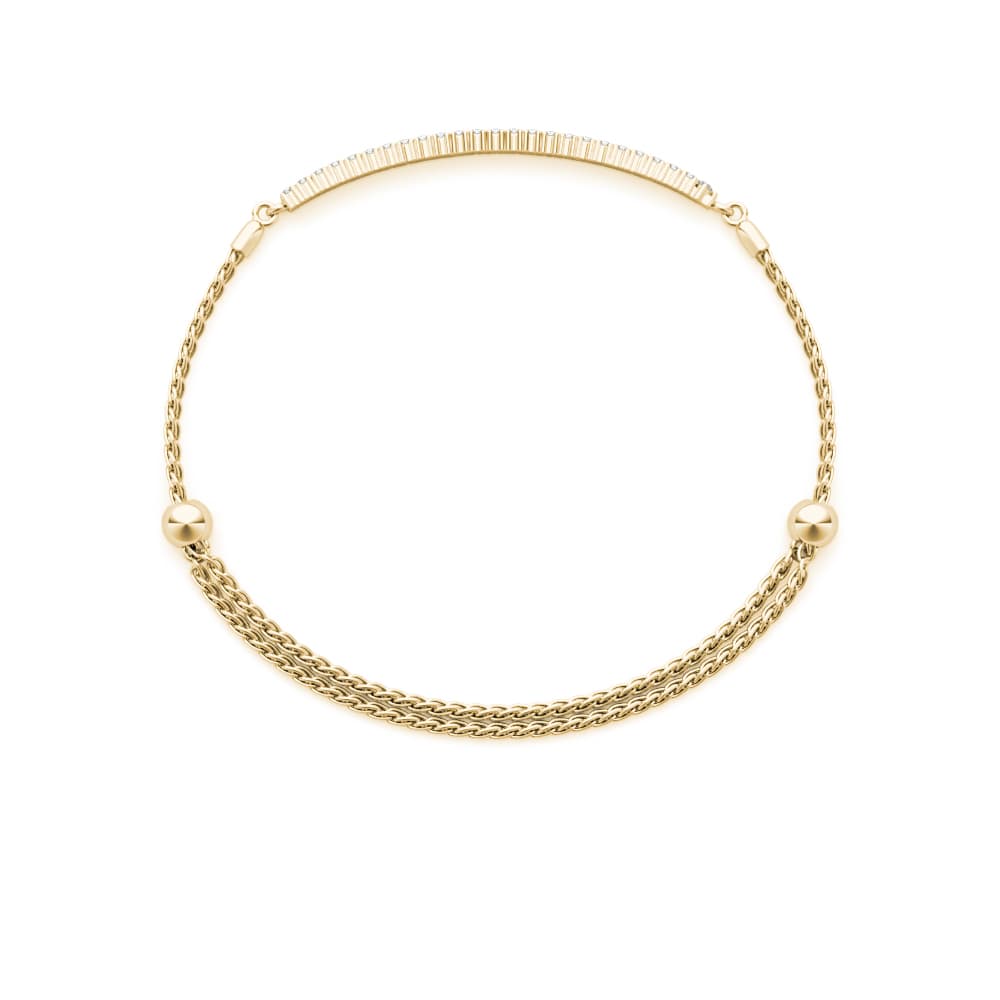Double Row Adjustable Bracelet (1/2 ct. tw.), Angle view in yellow gold