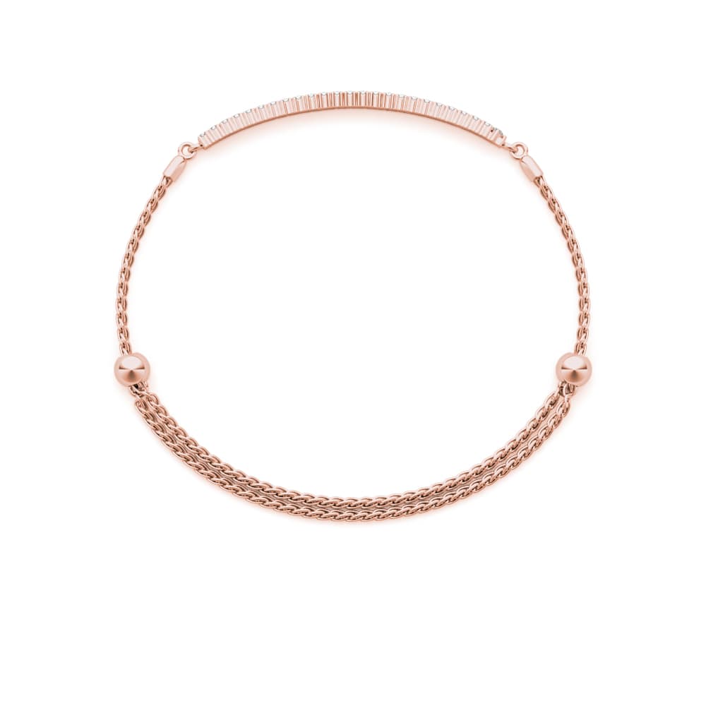 Double Row Adjustable Bracelet (1/2 ct. tw.), Angle view in rose gold