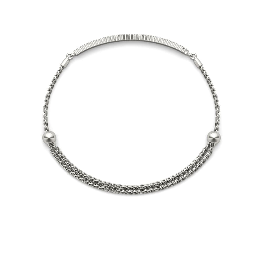 Double Row Adjustable Bracelet (1/2 ct. tw.), Angle view in white gold or platinum