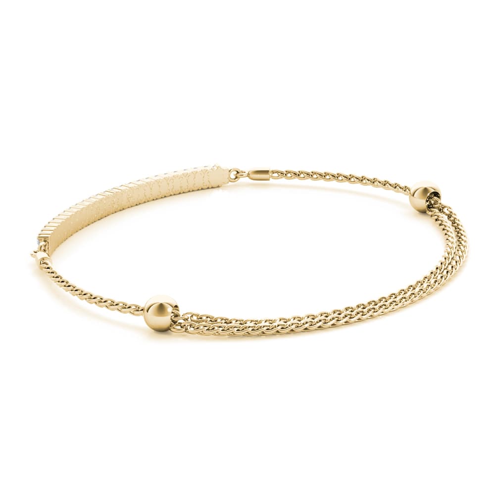 Double Row Adjustable Bracelet (1/2 ct. tw.), On hand view in yellow gold