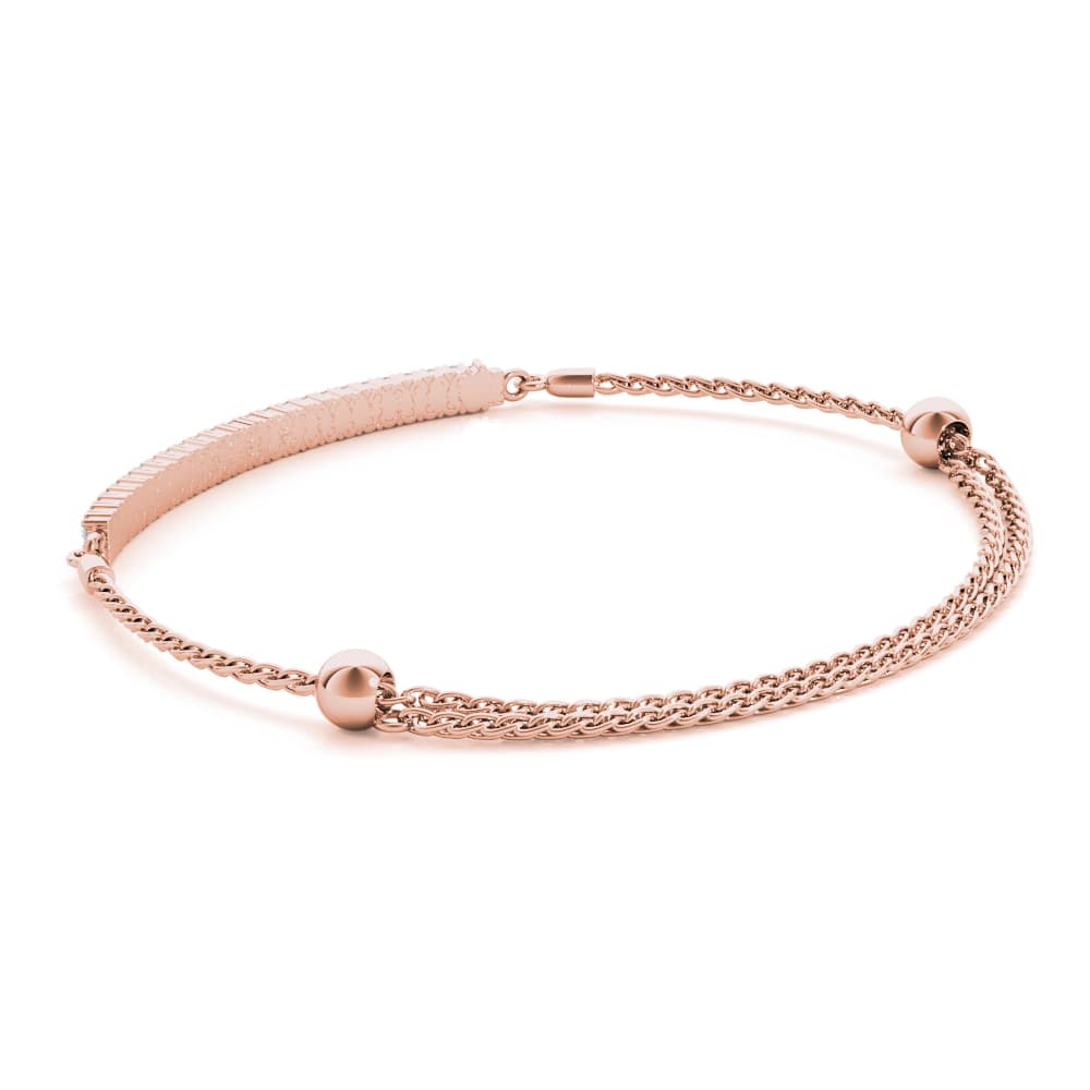 Double Row Adjustable Bracelet (1/2 ct. tw.), On hand view in rose gold