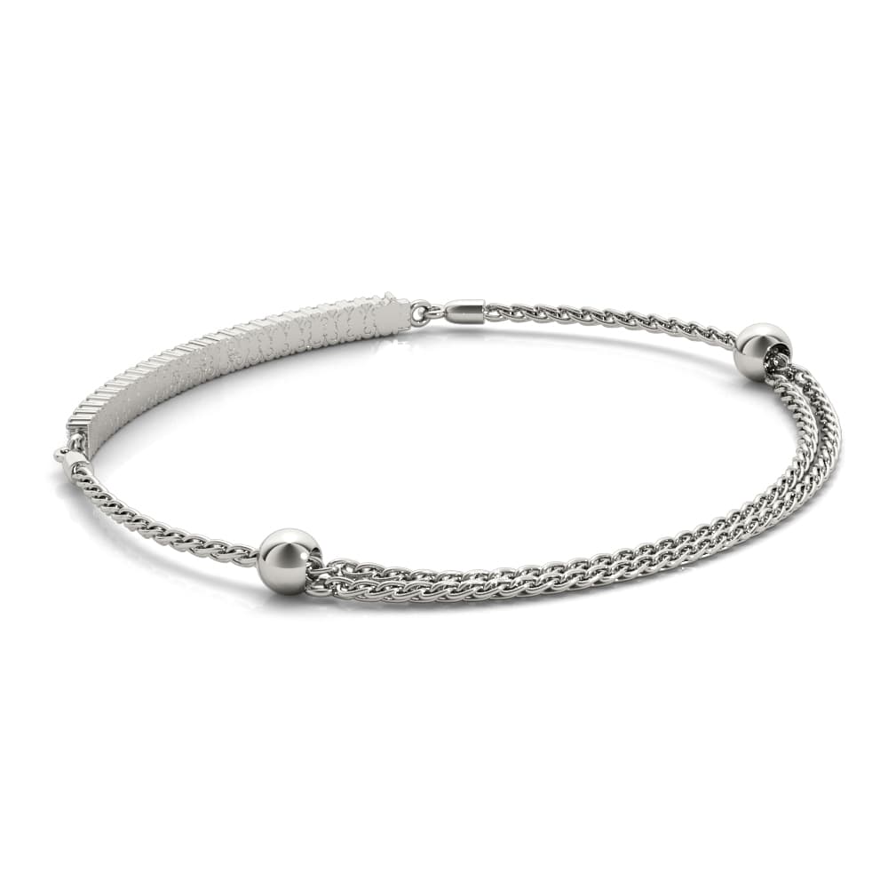 Double Row Adjustable Bracelet (1/2 ct. tw.), On hand view in white gold or platinum