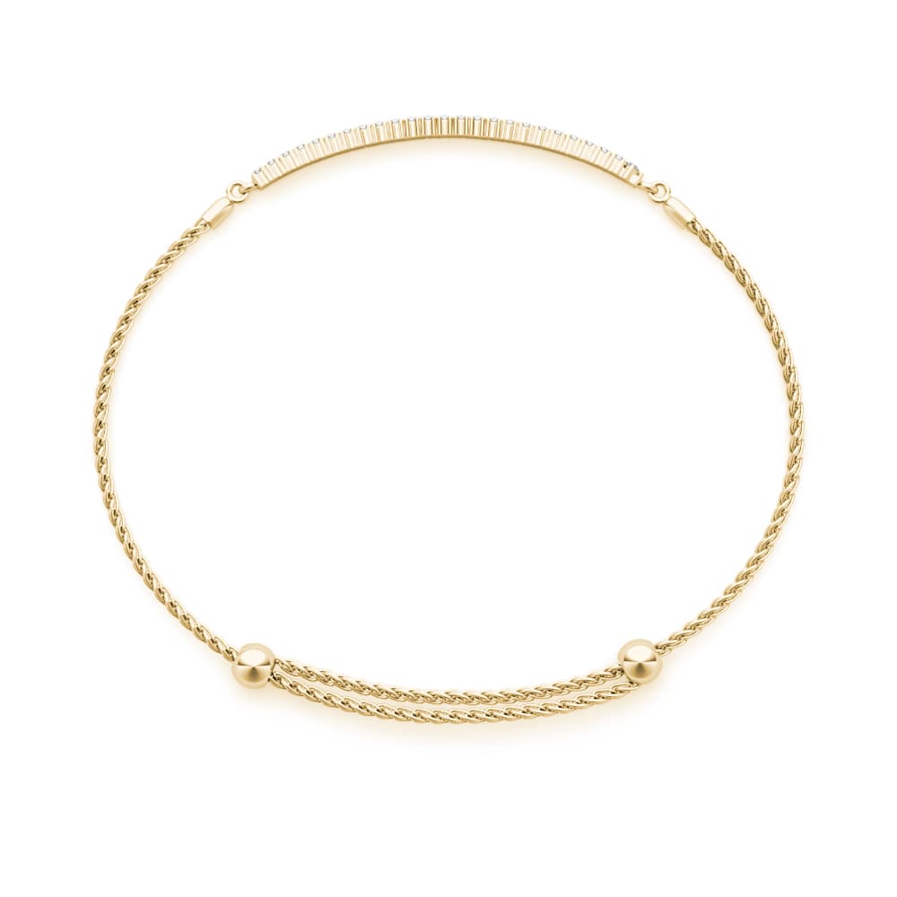 Double Row Adjustable Bracelet (1/2 ct. tw.), Side view in yellow gold