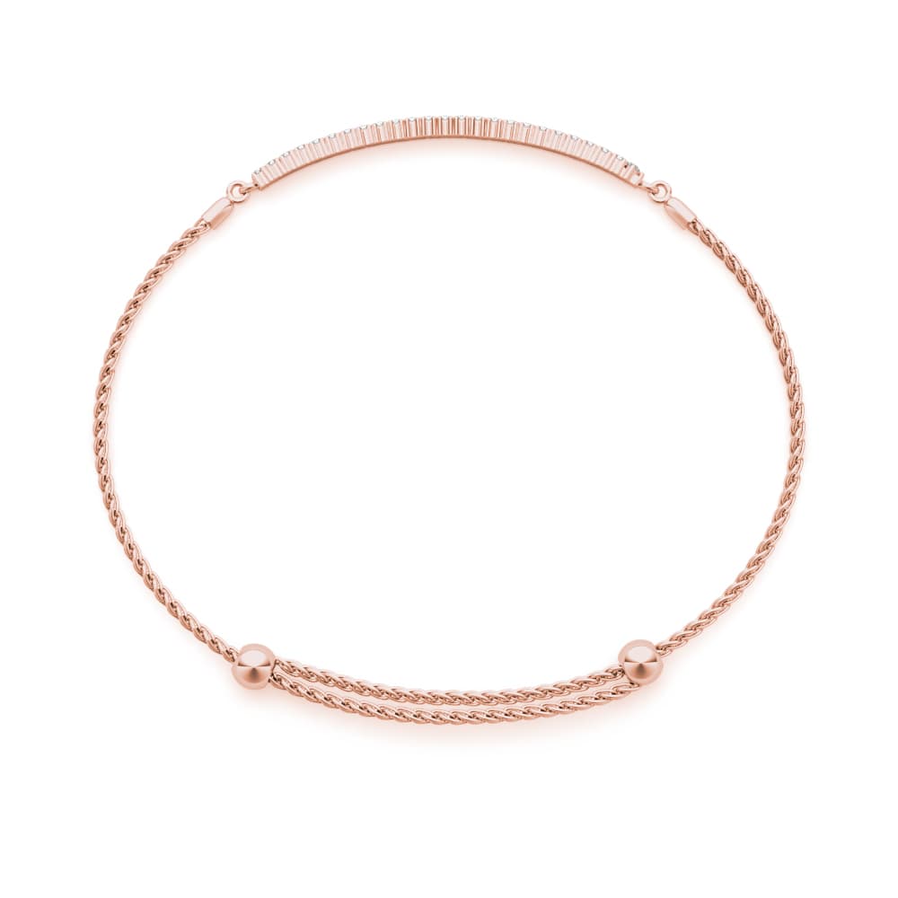 Double Row Adjustable Bracelet (1/2 ct. tw.), Side view in rose gold