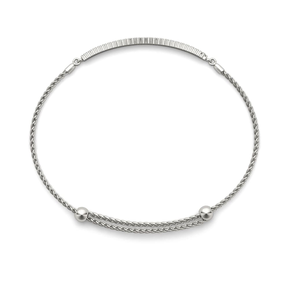 Double Row Adjustable Bracelet (1/2 ct. tw.), Side view in white gold or platinum