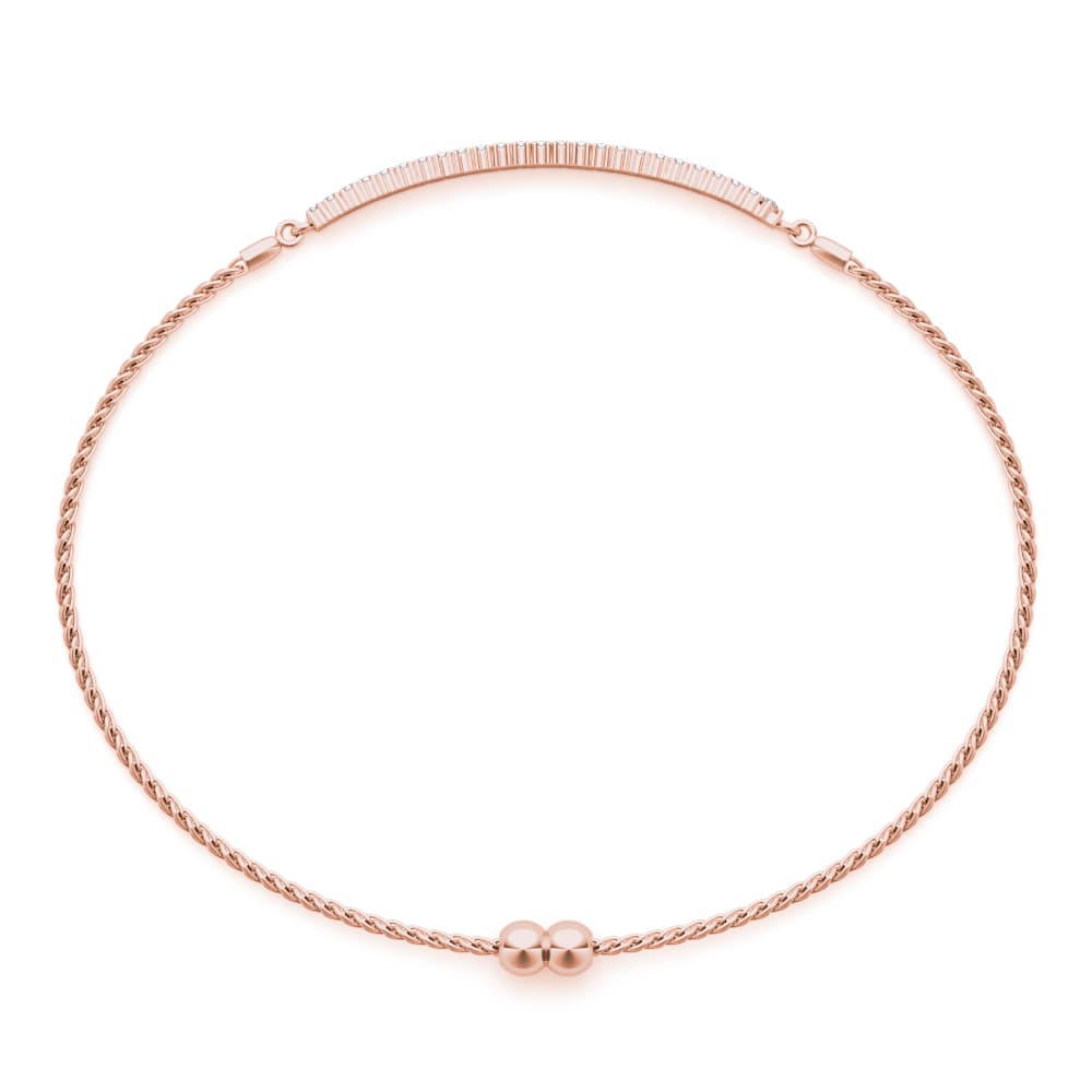 Double Row Adjustable Bracelet (1/2 ct. tw.), Top view in rose gold
