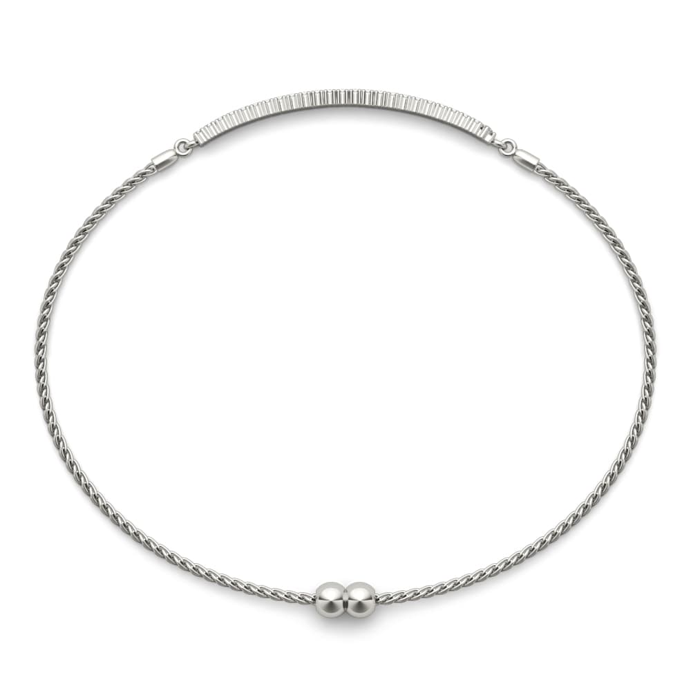 Double Row Adjustable Bracelet (1/2 ct. tw.), Top view in white gold or platinum