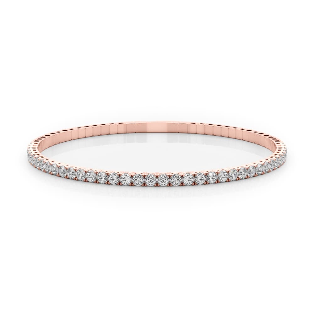 Flexible Stackable Half Way Bangle (1 1/4 ct. tw.), Front view in rose gold