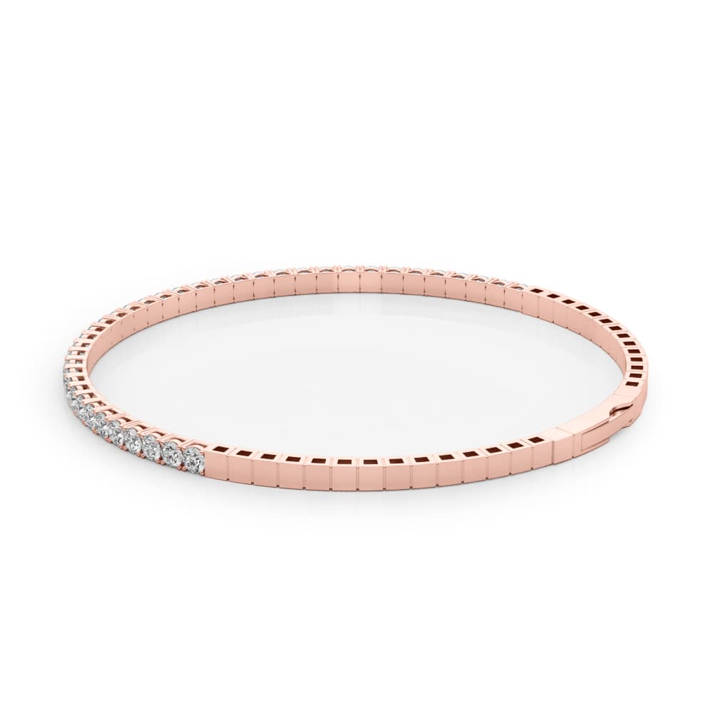 Flexible Stackable Half Way Bangle (1 1/4 ct. tw.), Angle view in rose gold