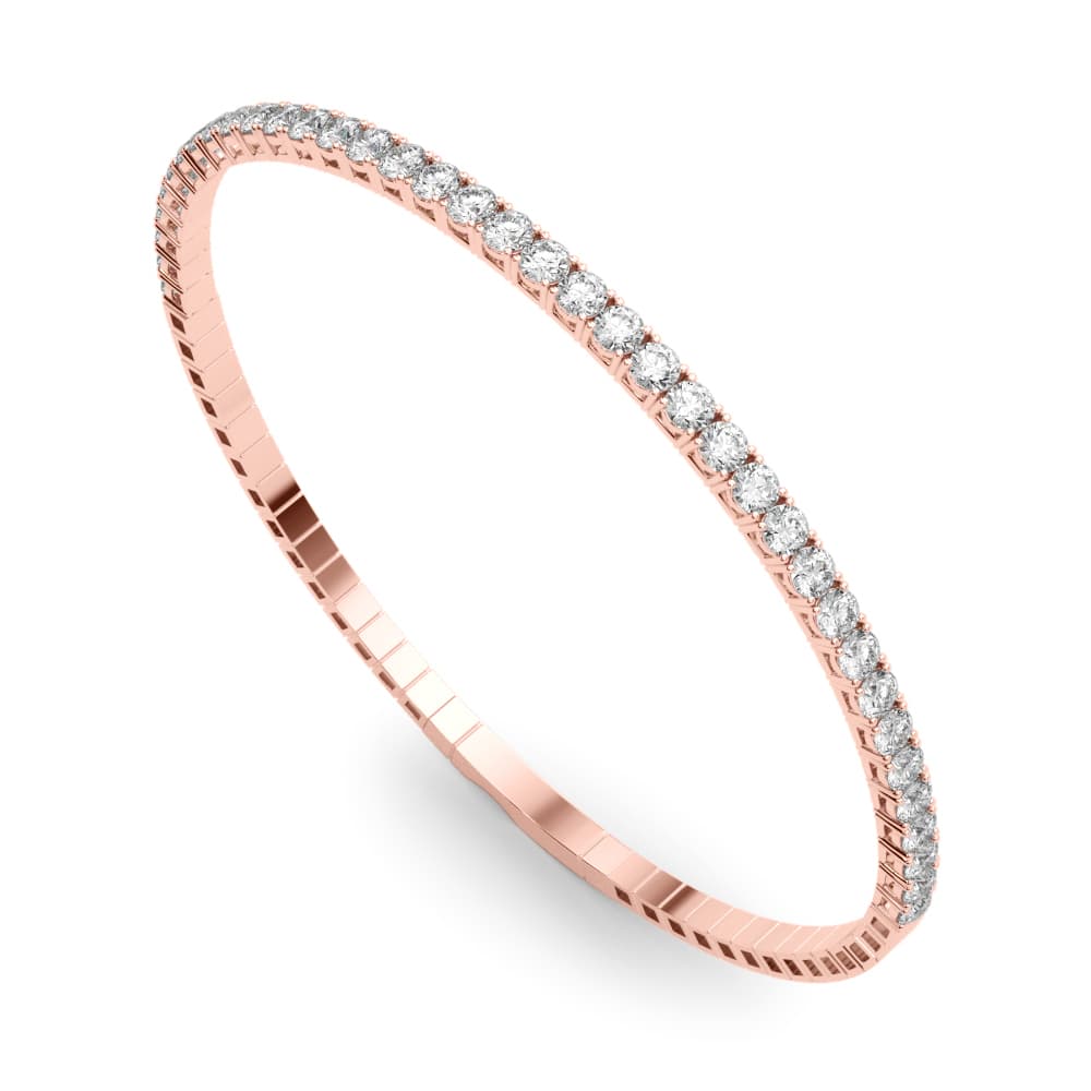 Flexible Stackable Half Way Bangle (1 1/4 ct. tw.), Side view in rose gold