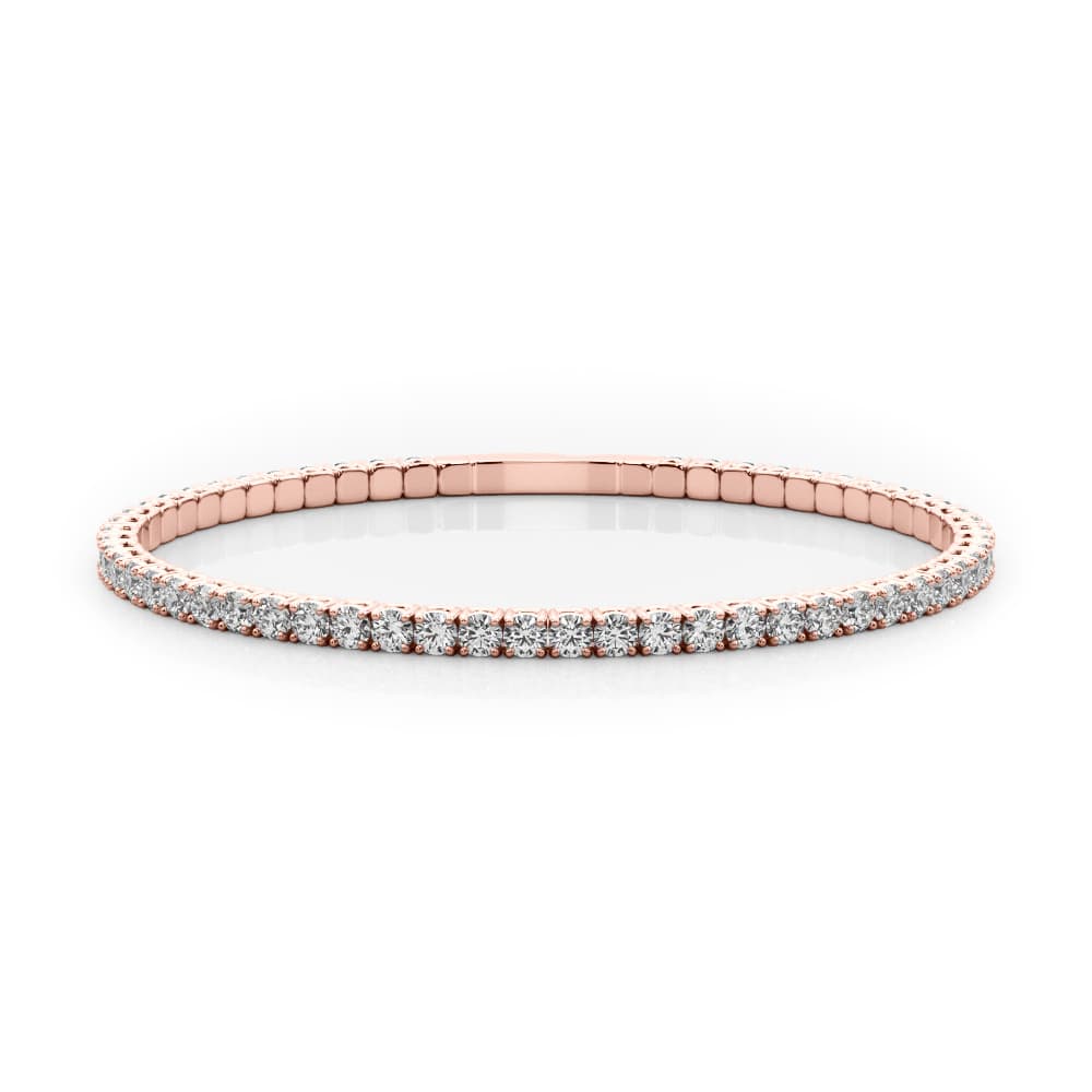 Flexible Eternity Bangle (2.93 ct. tw.), Front view in rose gold