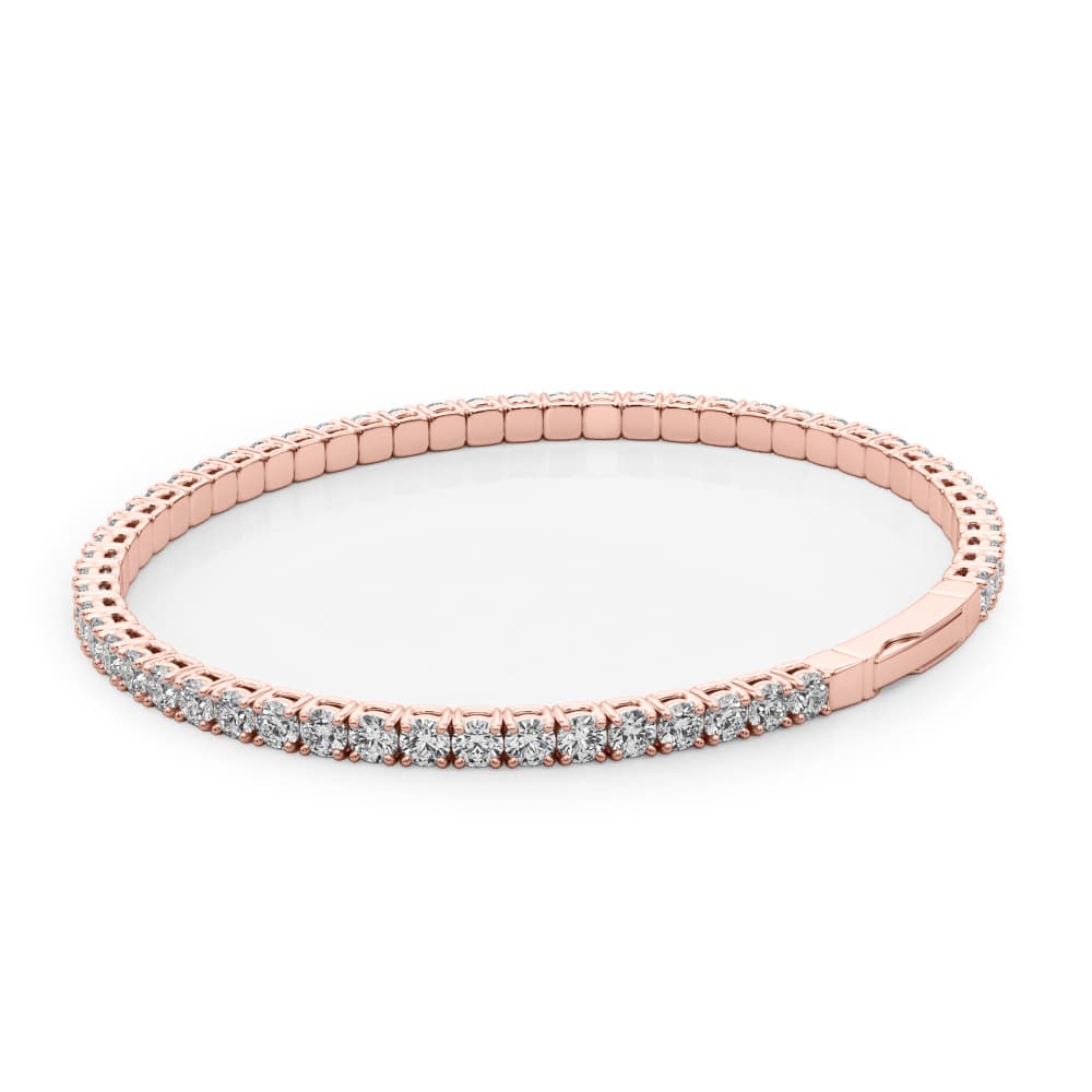 Flexible Eternity Bangle (2.93 ct. tw.), Angle view in rose gold