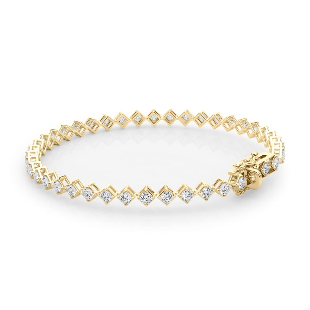 Fashion Tennis Bracelet (2.59 ct. tw.), Angle view in yellow gold