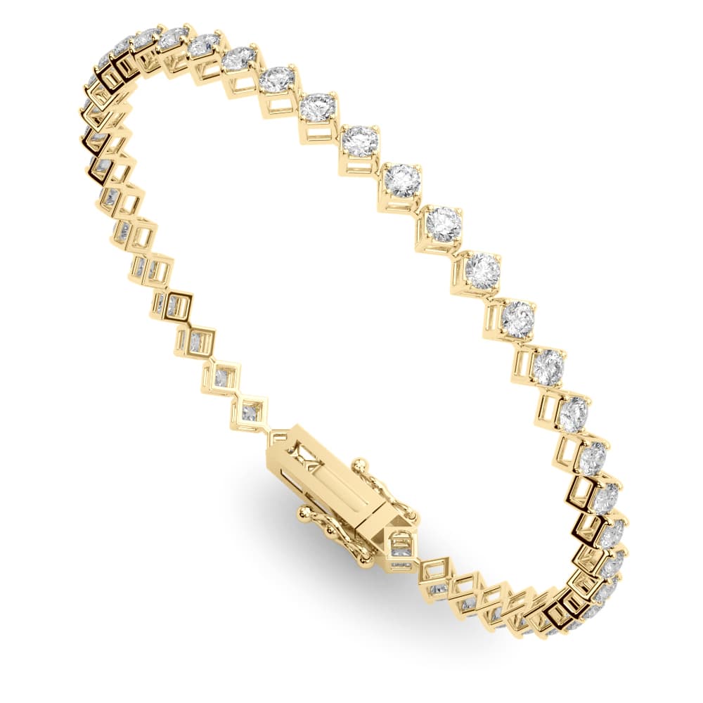 Fashion Tennis Bracelet (2.59 ct. tw.), Side view in yellow gold