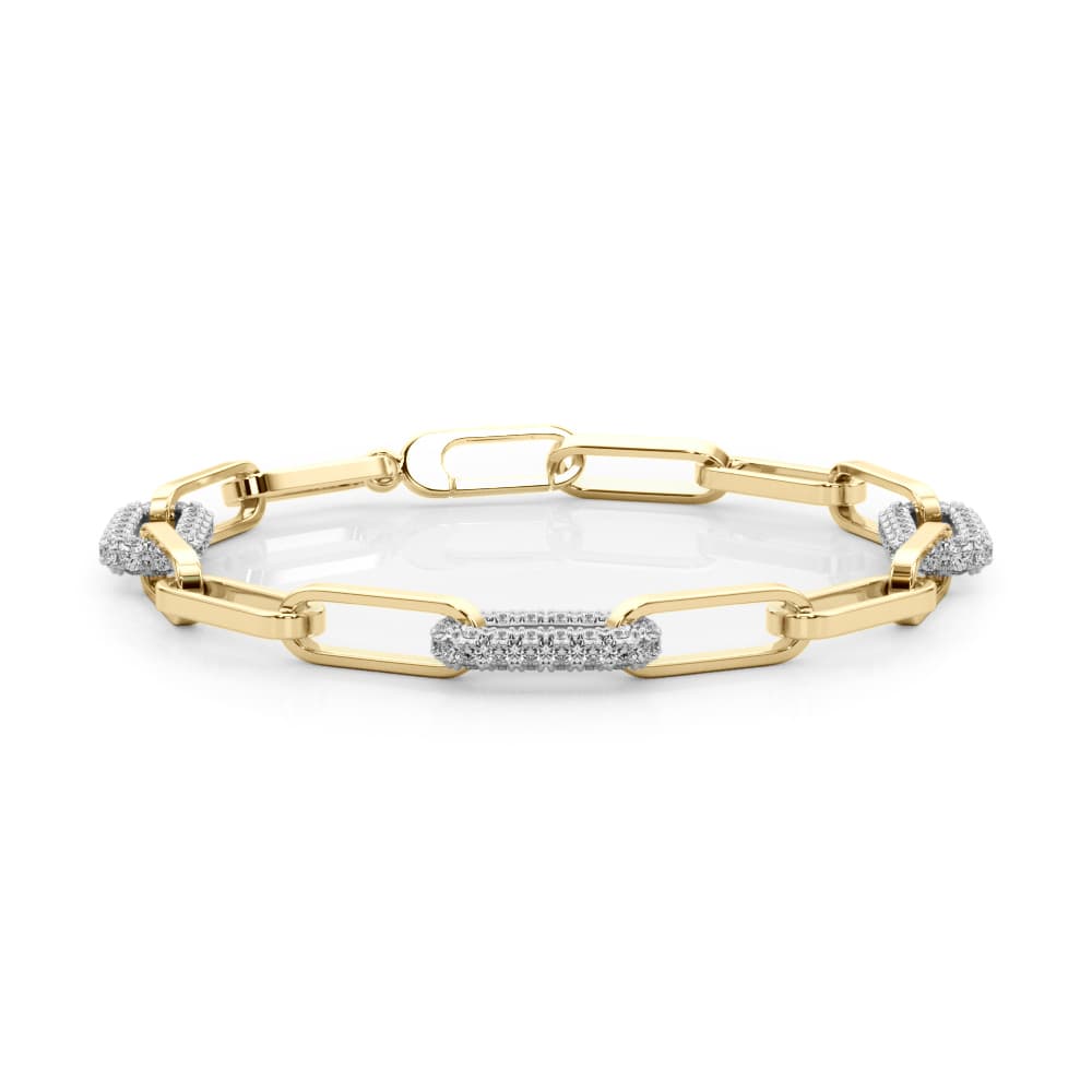 Chain Link Fashion Bracelet (1 1/8 ct. tw.), Front view in yellow gold