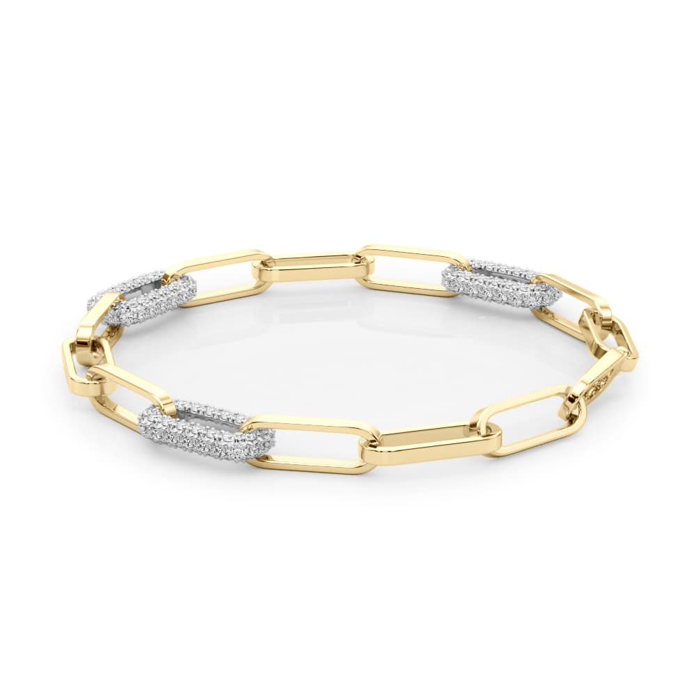 Chain Link Fashion Bracelet (1 1/8 ct. tw.), Angle view in yellow gold