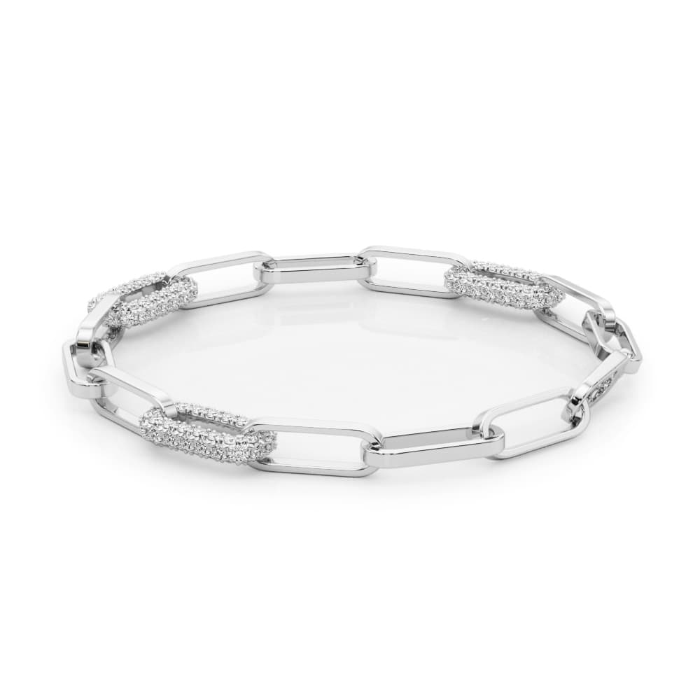 Chain Link Fashion Bracelet (1 1/8 ct. tw.), Angle view in white gold or platinum