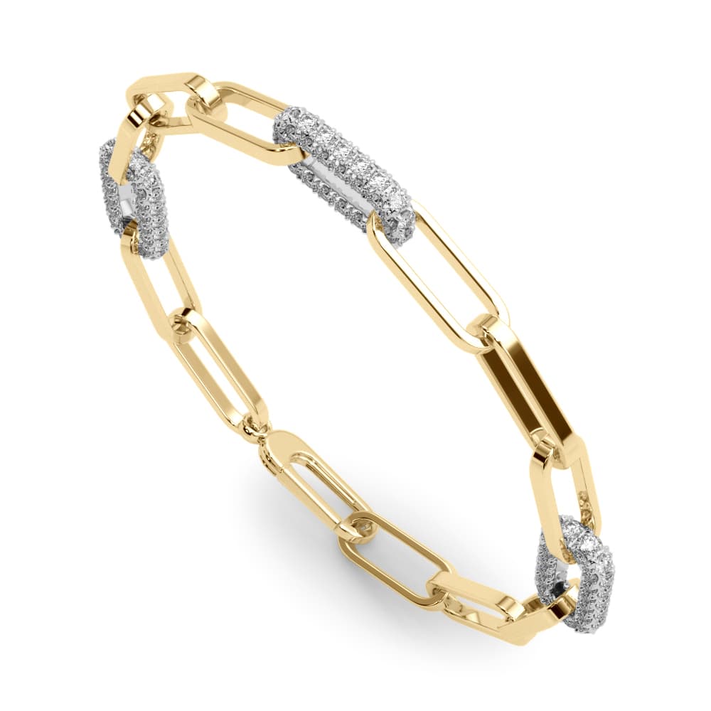 Chain Link Fashion Bracelet (1 1/8 ct. tw.), Side view in yellow gold