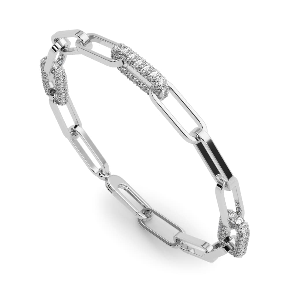 Chain Link Fashion Bracelet (1 1/8 ct. tw.), Side view in white gold or platinum