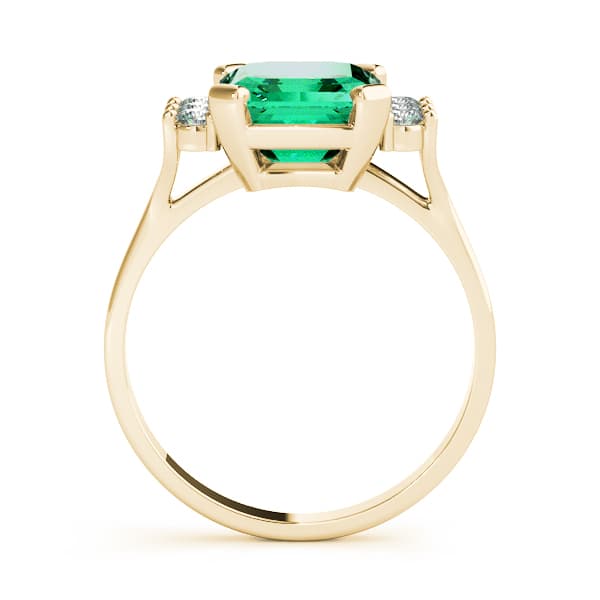 Solitaire Plus Emerald Color Ring (0.18 ct. tw.), Side view in yellow gold
