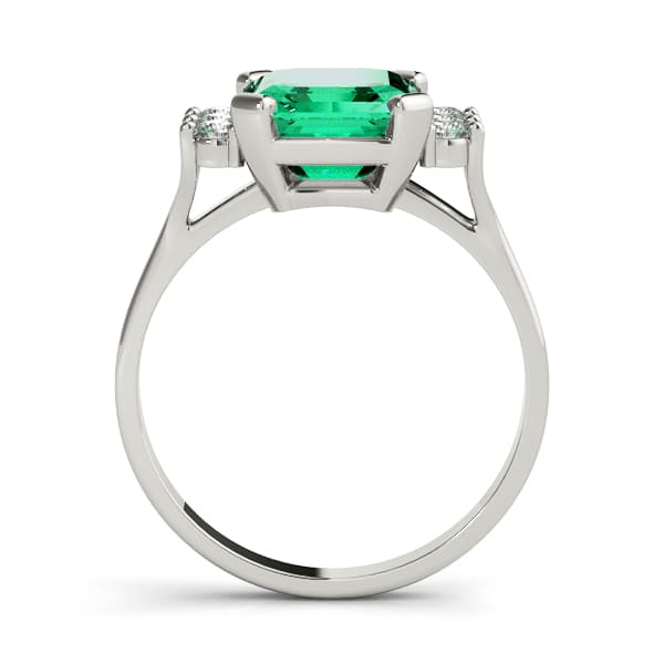 Solitaire Plus Emerald Color Ring (1/2 ct. tw.), Side view in white gold or platinum